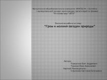 Презентация по теме Гром и молния - загадки природы