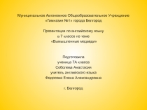 Презентация по английскому языку в 7 классе по теме Вымышленные медведи