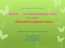 Презентация по окружающему миру Экономика родного края