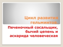 Презентация по биологии  Цикл развития гельминтов