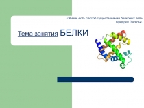 Интегрированный урок (Химия+Биология) по теме Белки