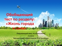 Презентация тест по окружающему миру на тему Жизнь города и села