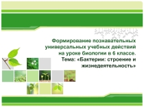Формирование познавательных учебных действий...