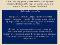 Оқушылардың жоба зерттеу қызметін дамыту-негізгі базалық және пәндік құзыреттілігін қалыптастырудың маңызды дидактикалық қағидасы