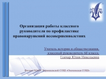 Работа классного руководителя по профилактике правонарушений несовершеннолетних