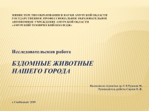 Бездомные животные нашего региона