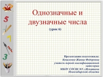 Презентация по математике Однозначные и двузначные числа