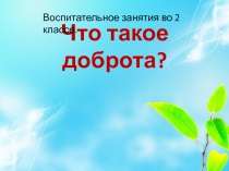 Воспитательное занятие во 2 классе.