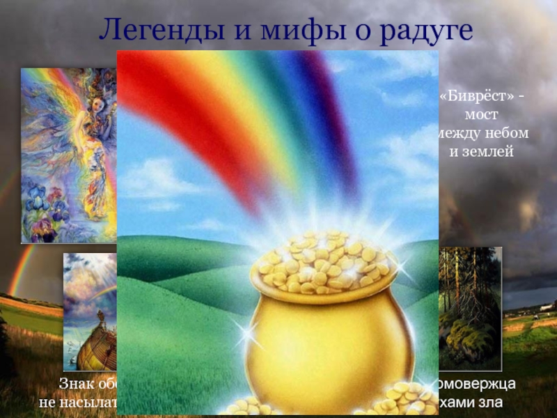 Исследовательская работа Радуга-это радостьпрезентация Знак обещания богом не насылать на людей бедыЛегенды и мифы о Знак обещания богом не насылать на людей бедыЛегенды и мифы о радугеПобеда бога-громовержца Перуна над духами злаИрида