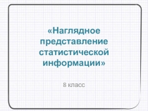 Презентация по алгебре на тему Наглядное представление статистической информации