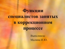 Презентация для специалистов работающих с детьми ОВЗ Функции специалистов занятых в коррекционном процессе