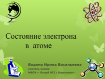 Презентация по теме Состояние электрона в атоме.