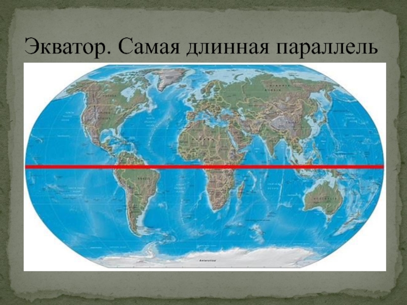 Презентация по географии 6класс. Географические координаты Экватор. Самая длинная параллель Экватор. Самая длинная параллель