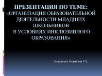 Презентация к реферату Организация образовательной деятельности мл.школьников в условиях инклюзивного образования