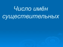 Прнезентация на тему:  Число имен существительных.