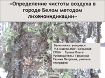 Исследовательский проект Определение чистоты воздуха в городе Белом методом лихеноиндикации