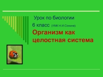 Презентация по биологии на тему Организм 6 класс