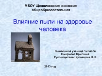 Презентация к проекту Пыль и здоровье человека