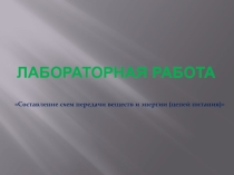 Лабораторная работа по теме: Составление схем передачи веществ и энергии (цепей питания)