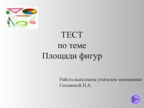 Тест по теме Площади фигур, подготовка к ЕГЭ