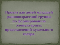 Презентация проекта в младшей разновозрастной группе
