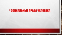 Презентация Социальные права  (9 класс)