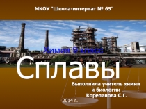 Презентация для урока химии на тему Сплавы в 10 классе школы II вида