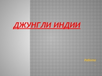 Презентация дополнительного занятия. Джунгли Индии.