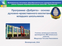 Программа духовно-нравственного воспитания младших школьников Добрята - основа формирования уклада школьной жизни (презентация)