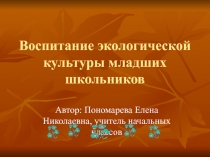 Презентация Воспитание экологической культуры младших школьников