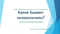 Презентация  Какие бывают колокольчики? (занятие по развитию речи)