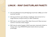 LINUX - ИРАФ, ПРОГРАММНЫЙ ПАКЕТ