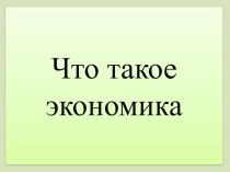 Презентация по обществознанию Что такое экономика