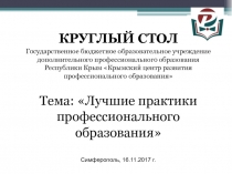 Презентация Лучшие практики профессионального образования