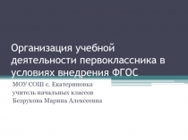 Организация учебной деятельности первоклассника в условиях внедрения ФГОС.