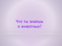 Викторина Что ты знаешь о животных?