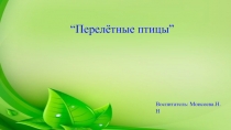 Презентация по окружающему миру  Перелётные птицы