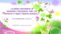 Презентация по русскому языку Единственное и множественное число имен существительных 2 класс
