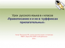 Презентация по русскому языку на тему Правописание н и нн в суффиксах прилагательных (6 класс)