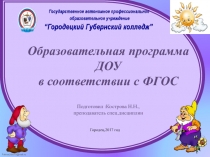 Презентация по МДК 05.01 Теоретические и прикладные аспекты методической работы воспитателя дошкольного возраста на тему Образовательная программа ДОУ