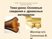 Презентация к уроку по теме Основные сведения о древесных материалах