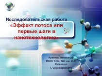 Презентация к исследовательской работе Эффект лотоса