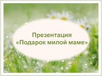 Презентация в детском саду на тему Подарок милой маме (средняя группа)