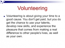 Presentation on volunteering with examples