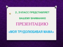 Моя трудолюбивая мама