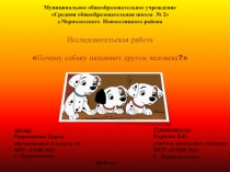 Презентация к исследовательской работе  Собака- друг человека.