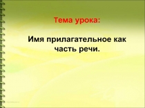 Презентация по русскому языку на тему Имя прилагательное (6 класс)