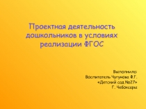 Презентация для воспитателей Проектная деятельность в ДОУ.