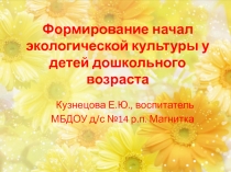 Презентация для воспитателей по экологическому воспитанию дошкольников