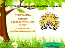 Презентация программы летнего оздоровительного лагеря с дневным пребыванием детей Город Солнца